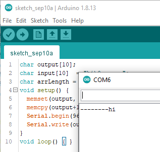 Output in Arduino IDE