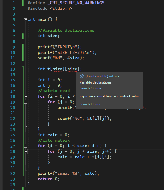 Img of the code inside visual studio