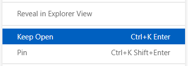 keep open menu entry