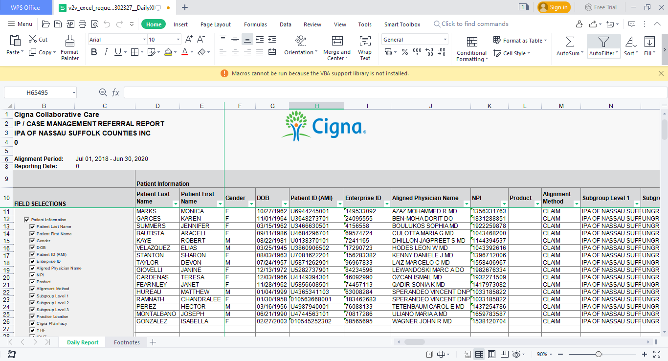 This is the excel file