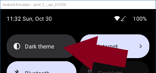 Switching dark theme off