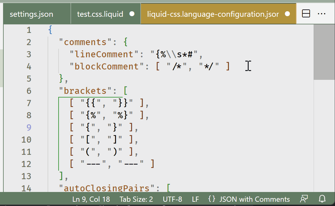 fix liquid css comments