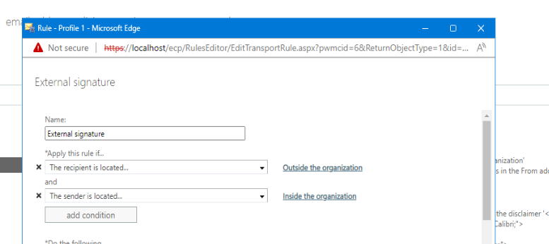 Mail Flow Rule