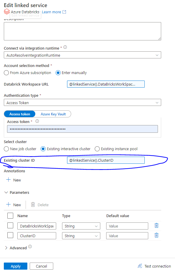 Databricks Linked Service