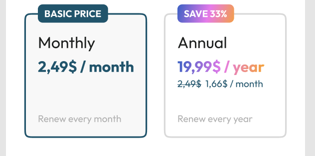 Subscription pricing