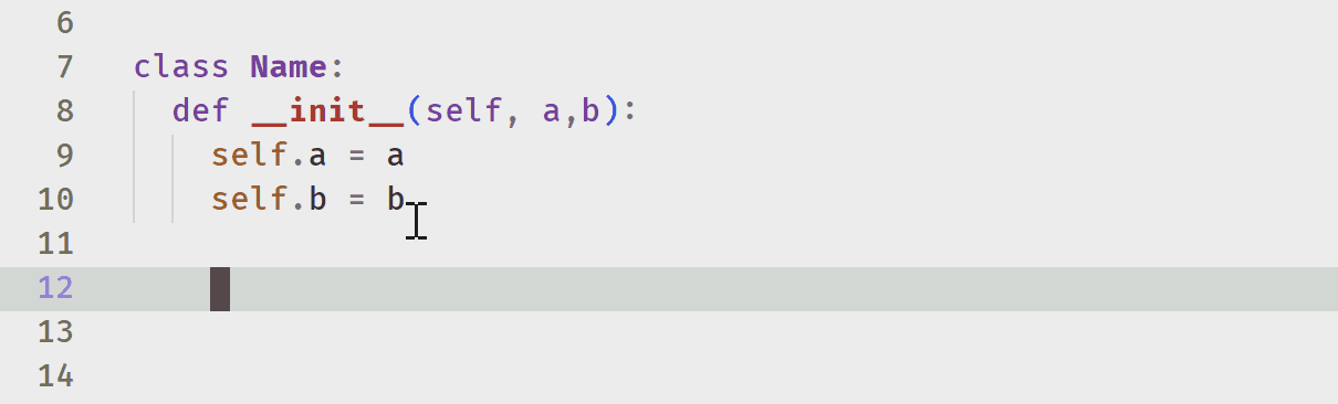 demo of snippet inserting try except block