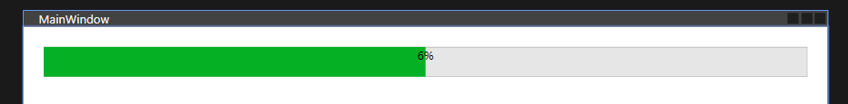 ProgessBar that is half filled with an overlay text that says "6%".