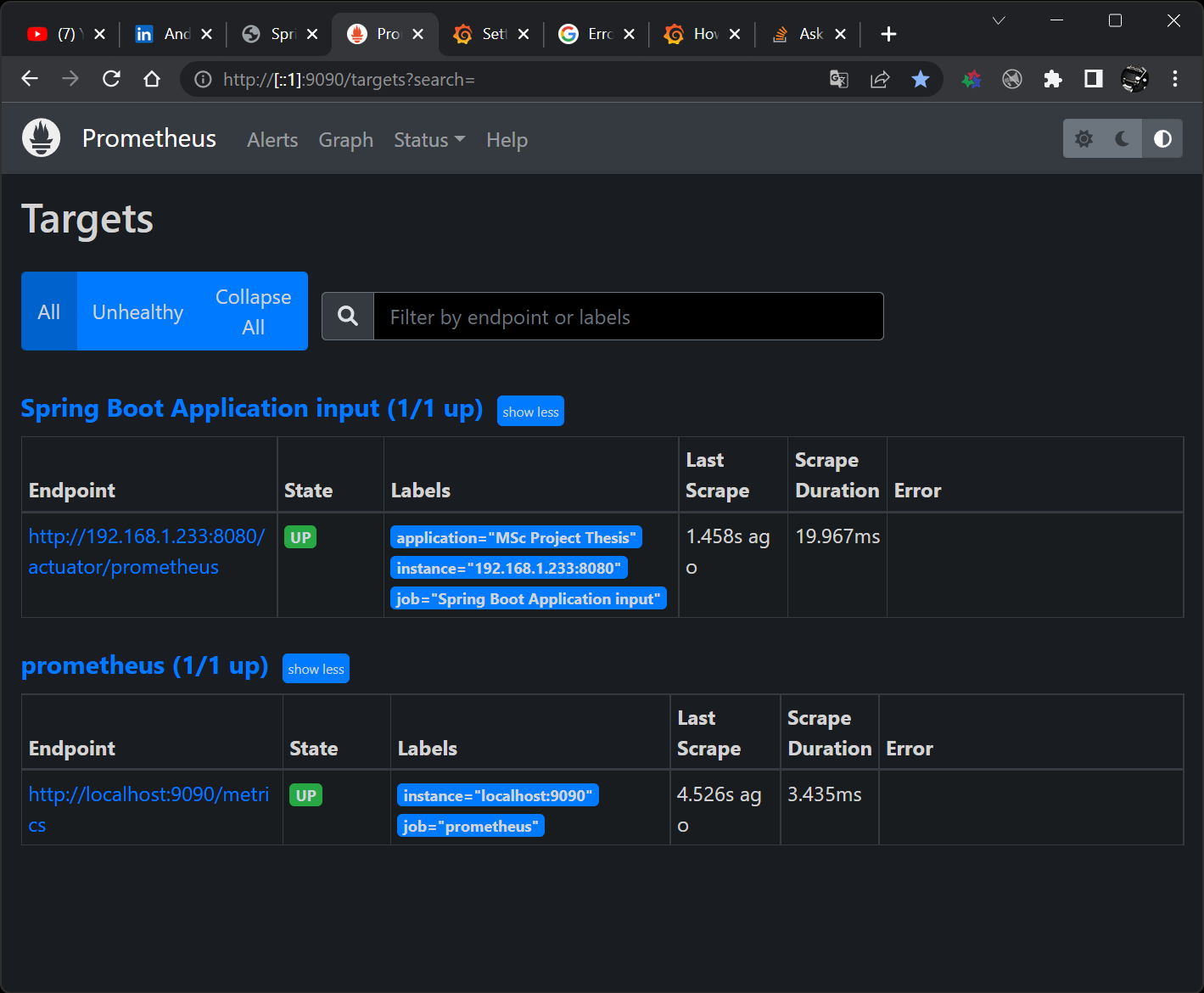 Prometheus Dashboard