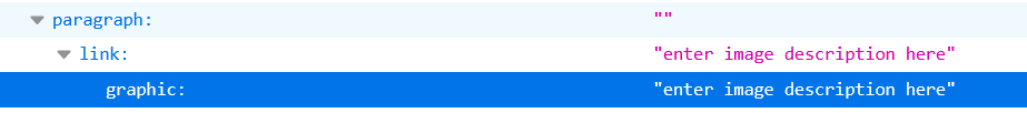 Accessibility tree in Firefox, focused on Graphic, “Insert Image Description Here”, in Paragraph > Link > Graphic.