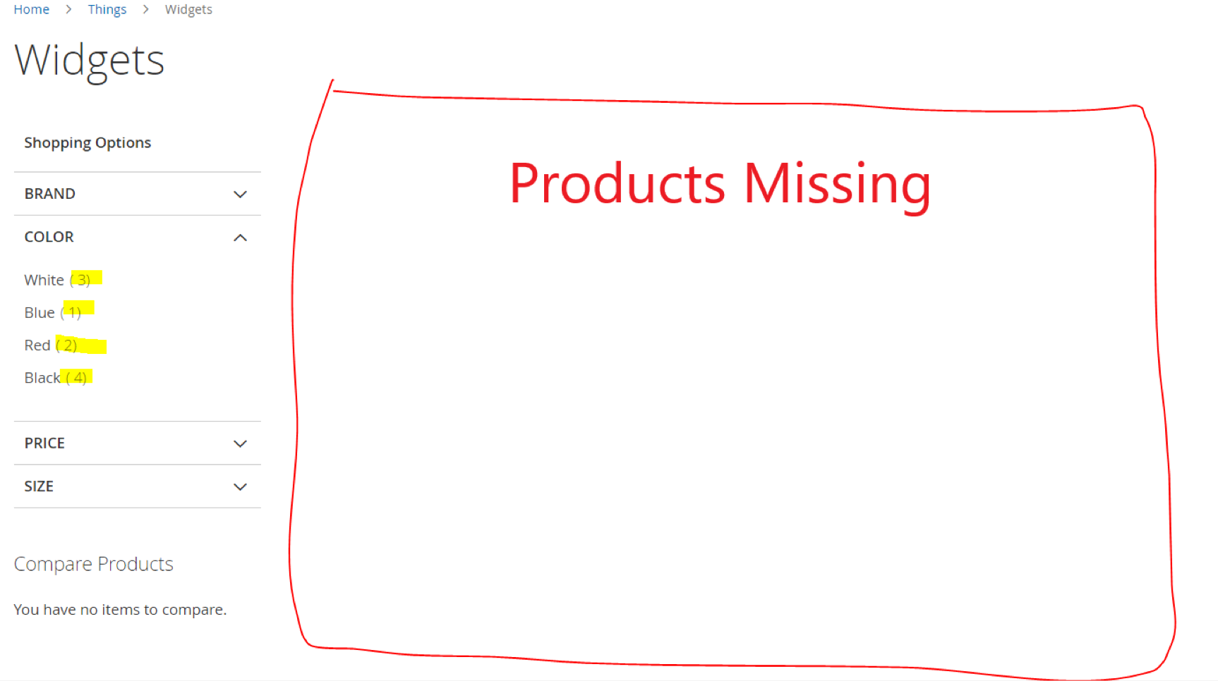 Magento 2 products missing