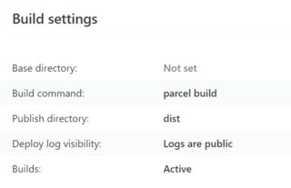 Netlify build settings