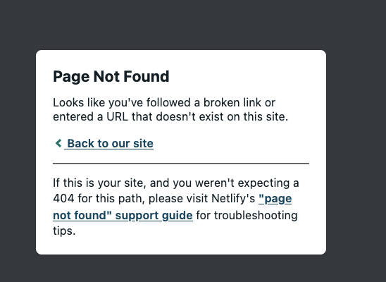 Netlify when 404 error: 