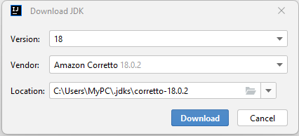 Amazon Coretto IntelliJ JDK download