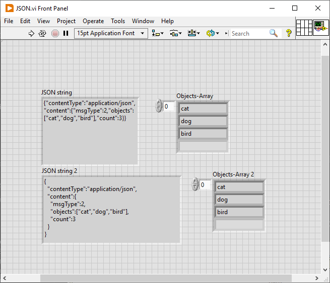 Front Panel from example code