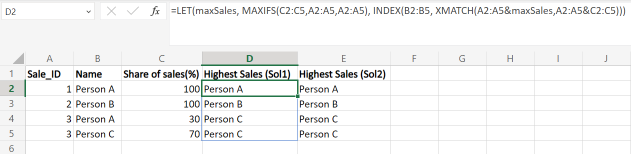 sample output