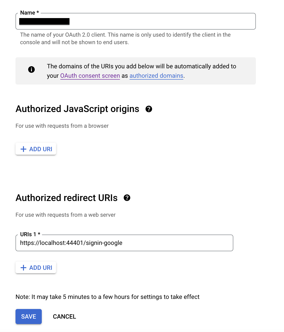 Google Web App Registration