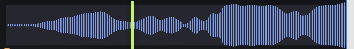 Audio waveform with curved line ends