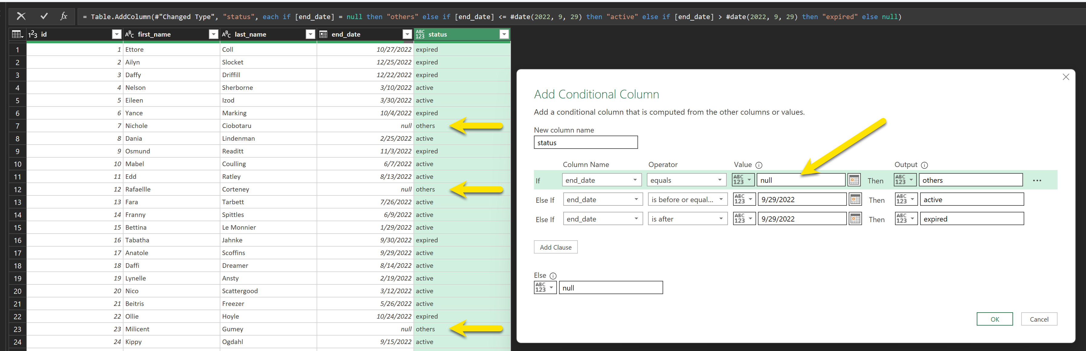 Working query logic