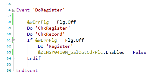 Event when register