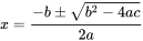 solution of quadratic formula