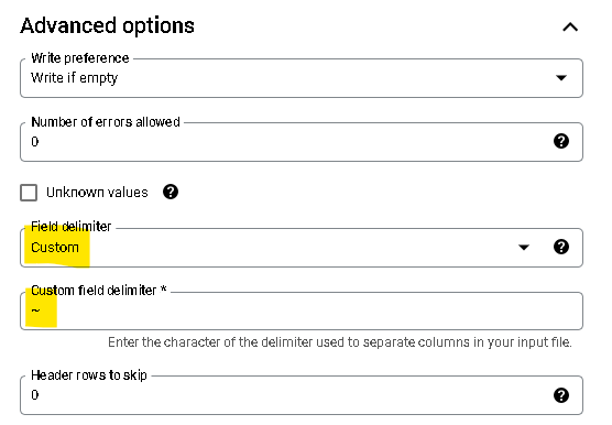 BigQuery custom separator