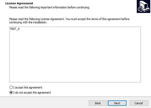 Next button enabled even when "I do not accept is selected". Also License 4 is coming before License 2