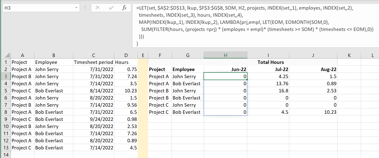 sample output