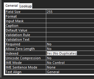 Access Table Design Example