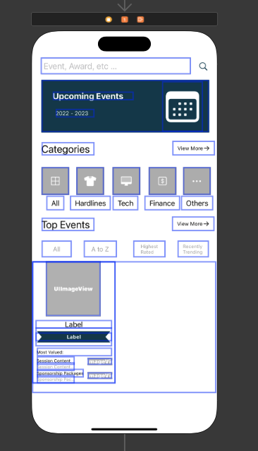 View Controller with collection view inside of the view