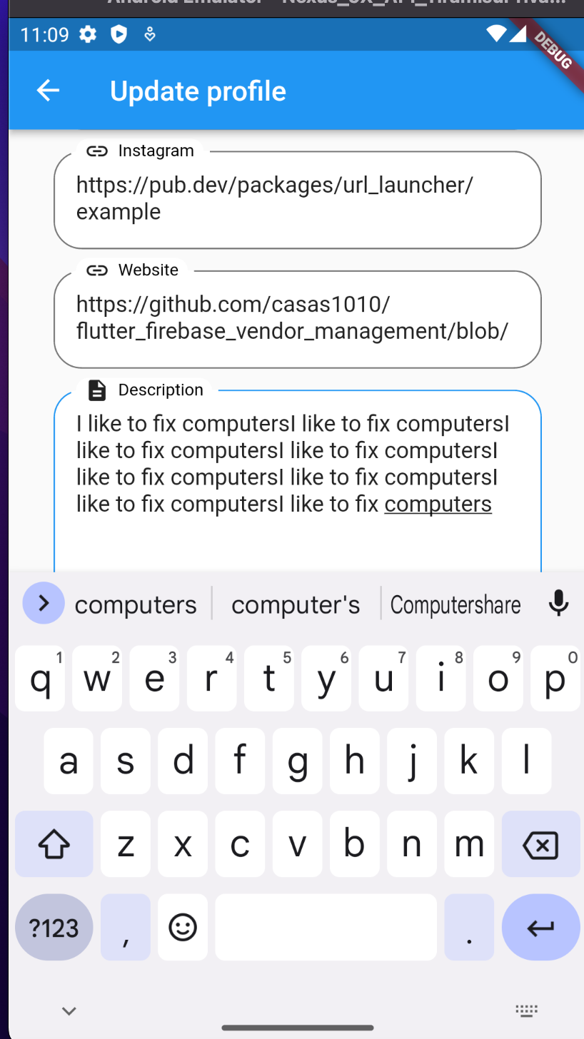 keyboard cutting off part of input field