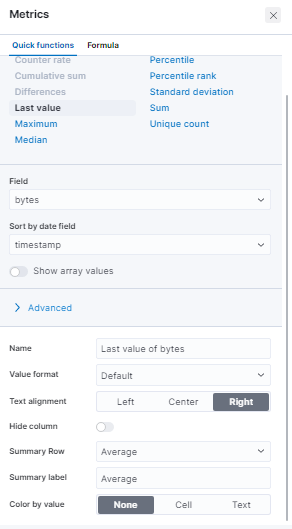 Metric settings