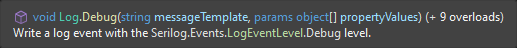 Log.Debug method