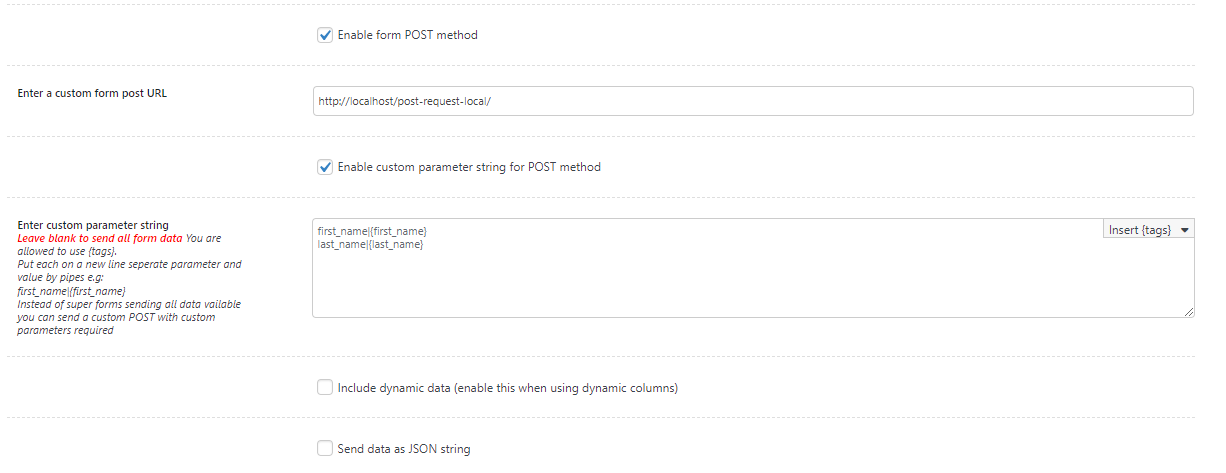 Screenshot of Super Forms "Form Setting" section