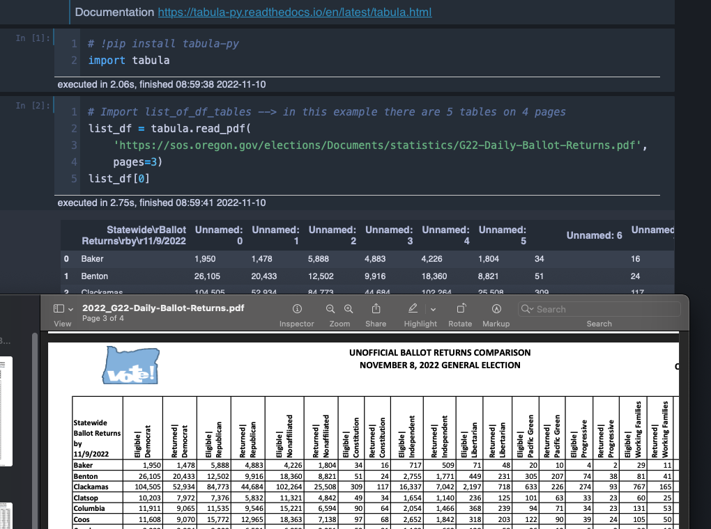 Screen Capture of Result and PDF