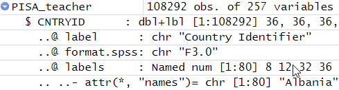 SPSS table information in R