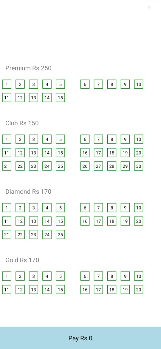 Ticket Booking Seats