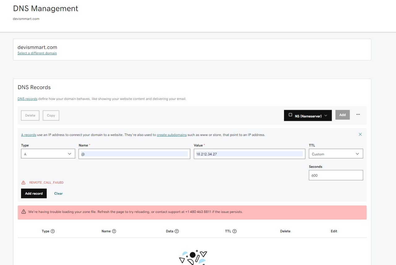 Adding Record In DNS Search