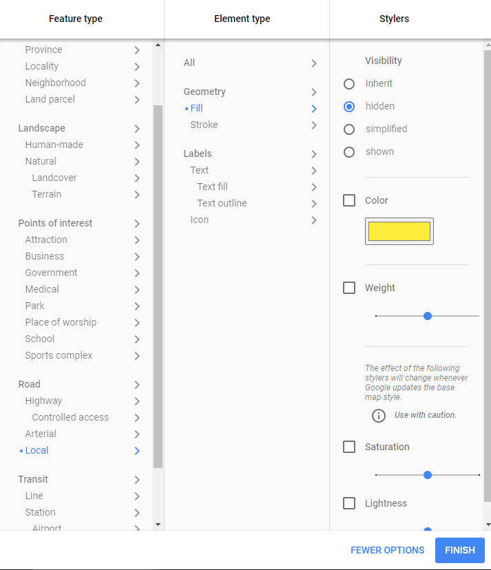 Google Maps Platform tool