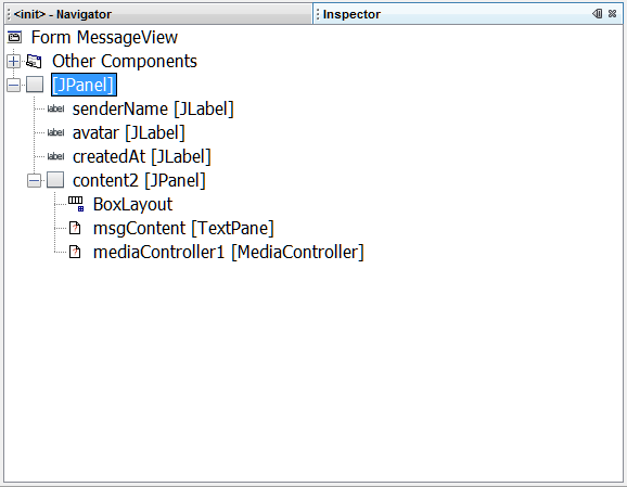 MessageView jPanel structure