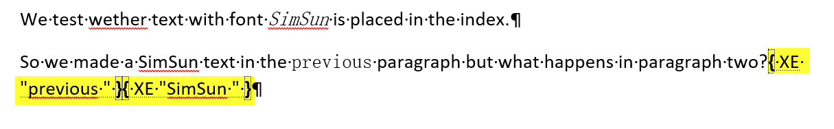 the problem: The indexes are at the end