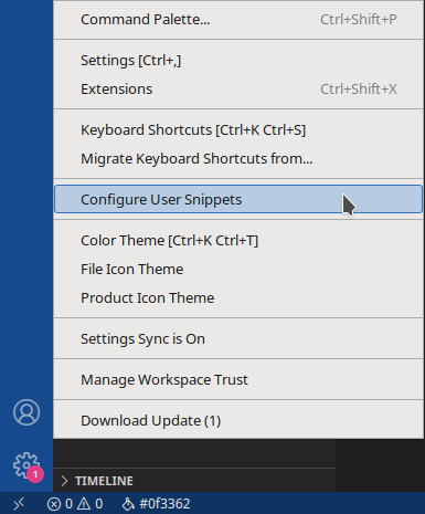 Configure User Snippets