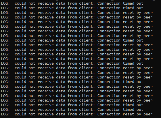 PostgreSQL log