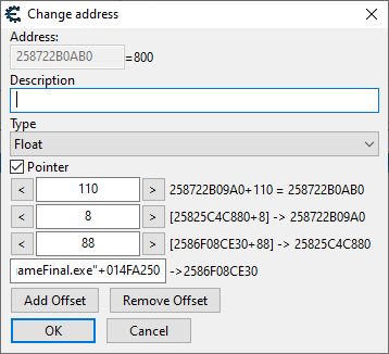 Offsets with the right addresses