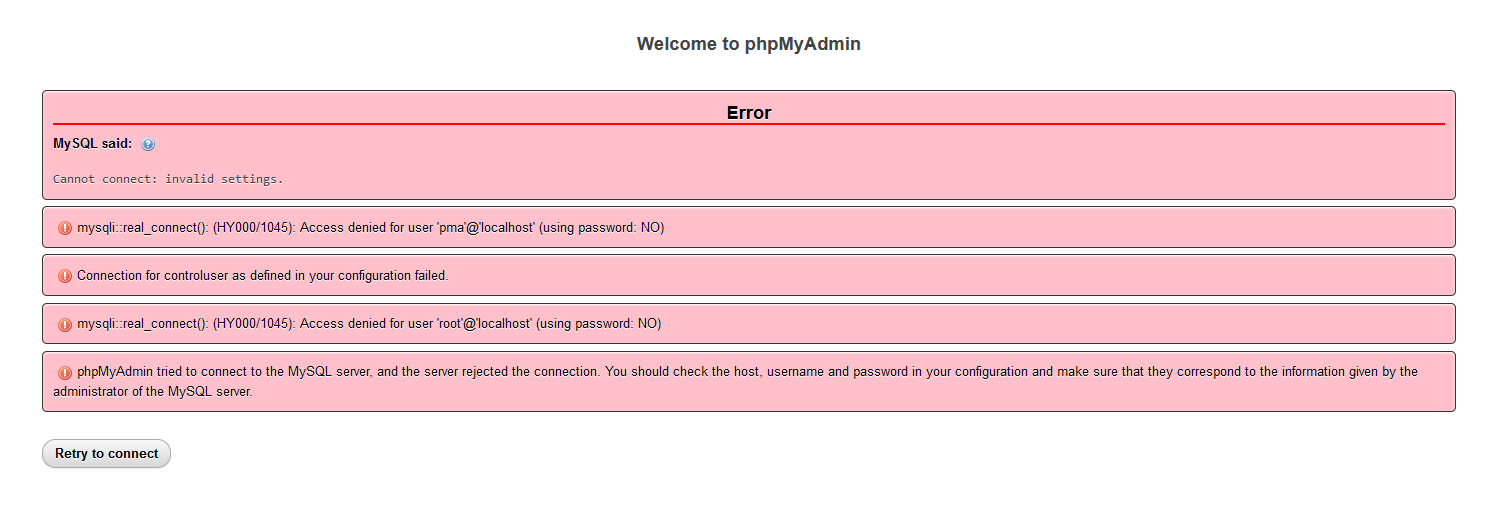 mySQL cannot connect