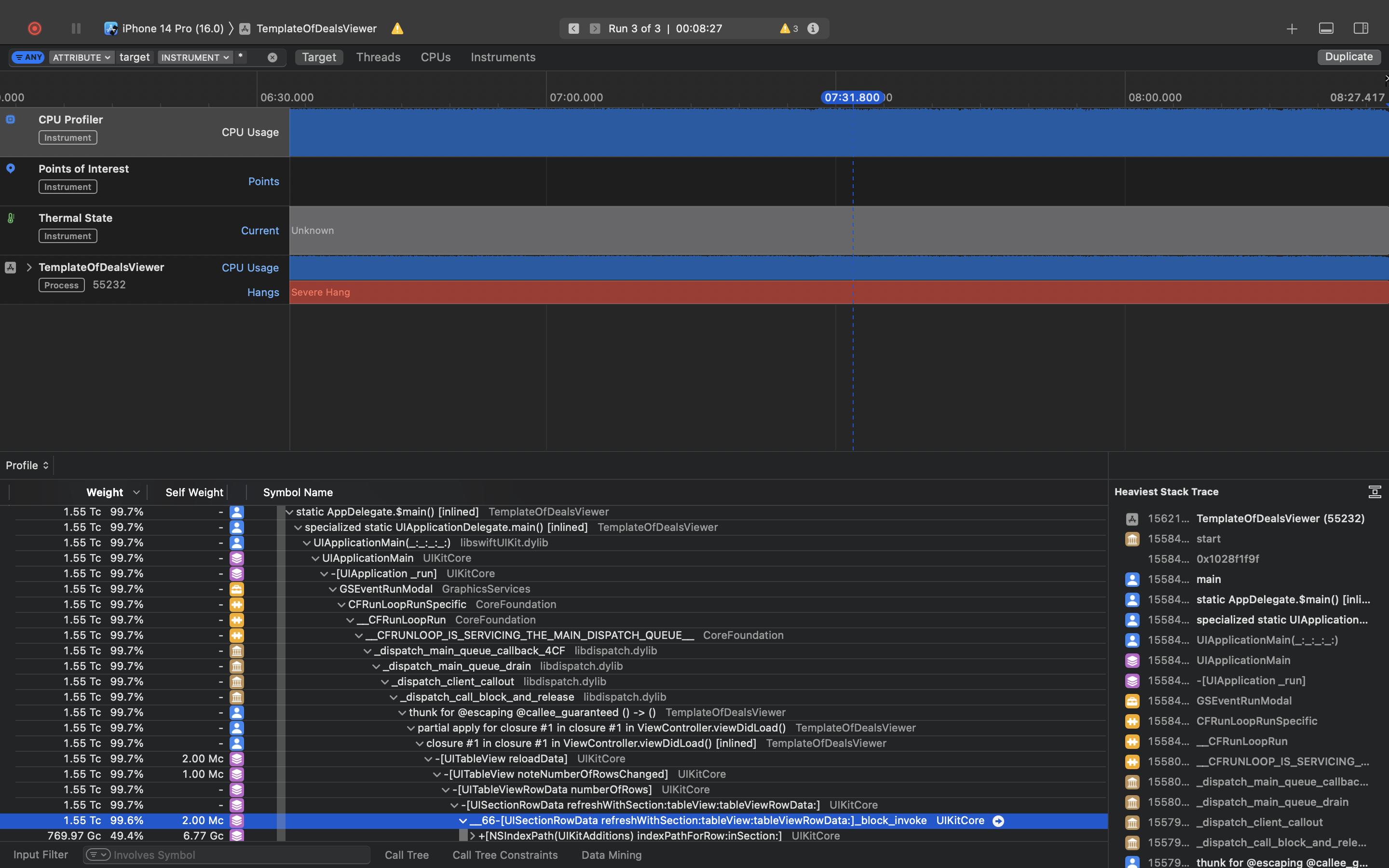 There is from CPU profiler