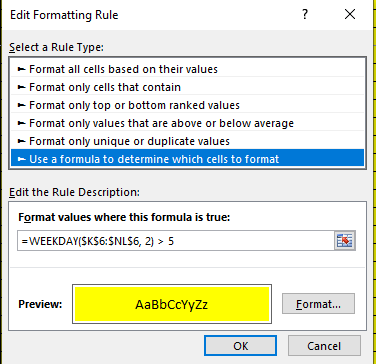 Conditional formatting