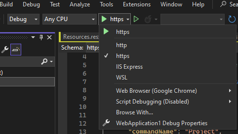 https profile change to debug