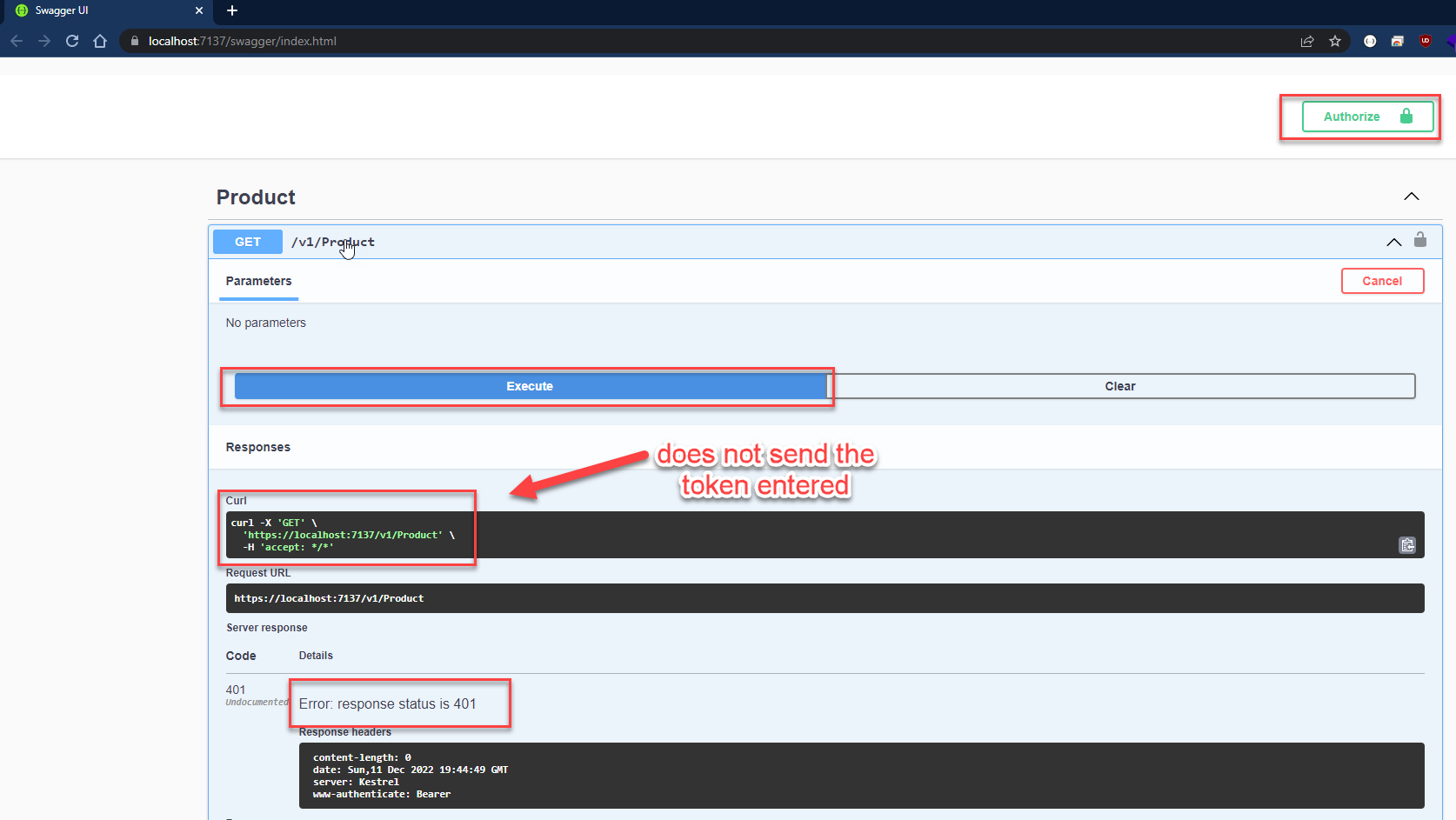 endpoint with swaggerUI