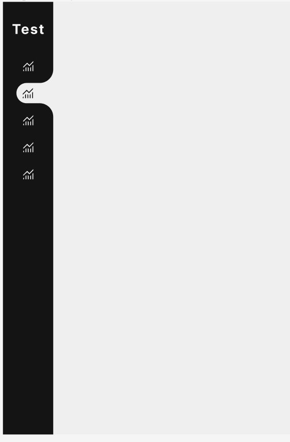 Sidebar with rounded borders for selected element