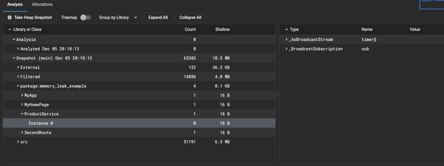 ProductService not removed from heap memory